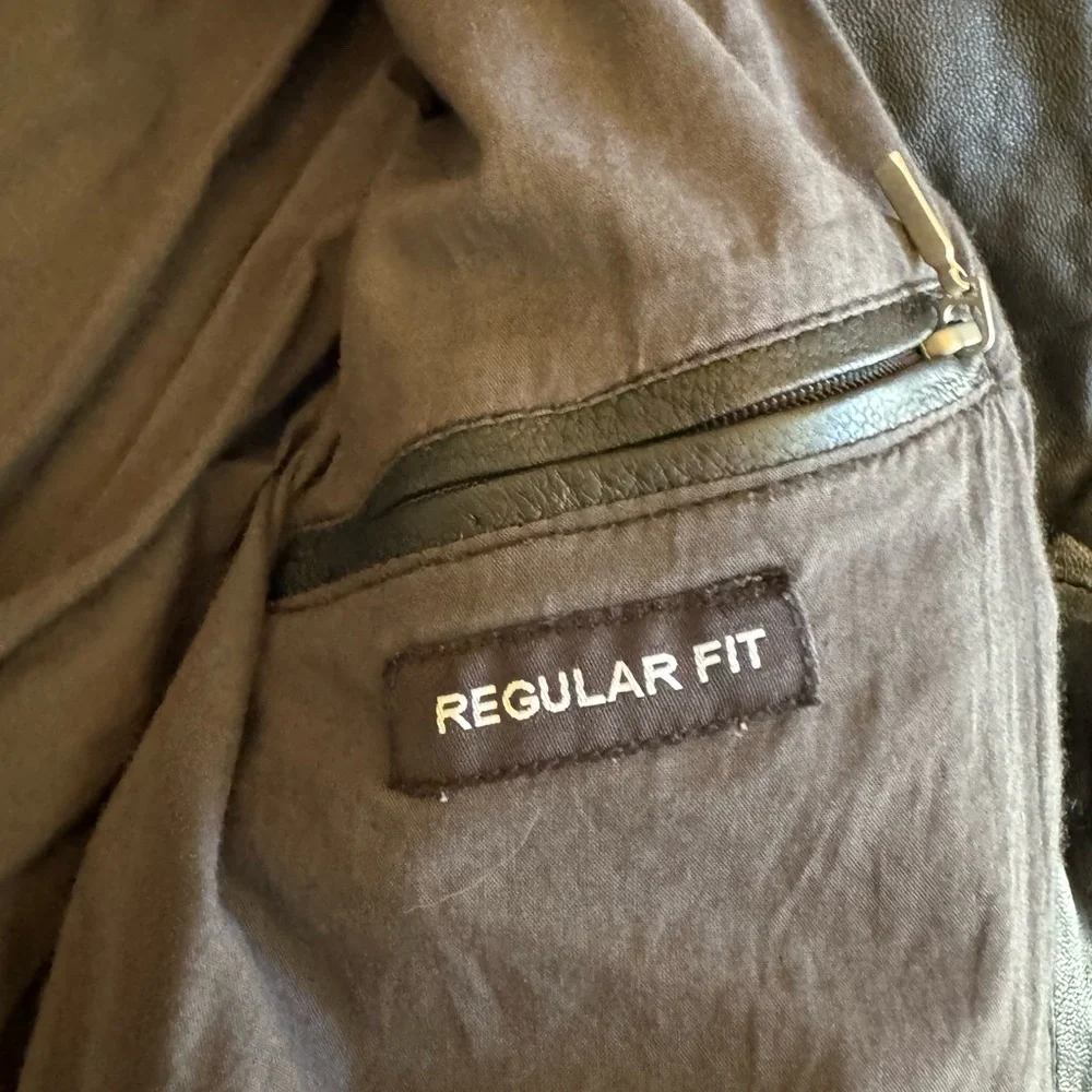 Mauritius Black Leather Biker Jacket - Picture 8 of 10